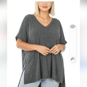 NWT Heyson Charcoal Gray Women's Top Size 3X BC BAG 02